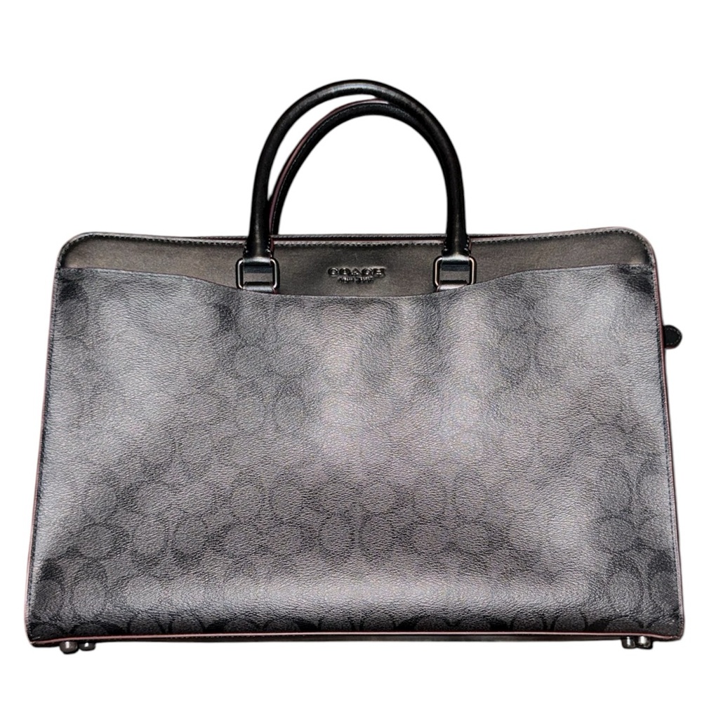 💼 COACH Unisex Structured Brief Signature Logo Calf Leather Bag - Picture 11 of 16
